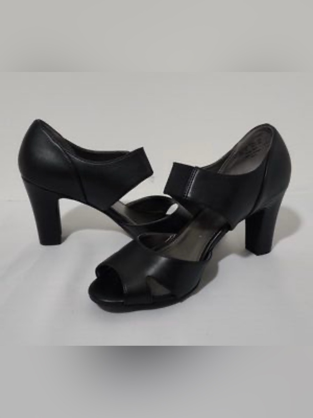 NIB LifeStride Cielo Black Peep Toe Mary Jane Pump Heels 9.5W $30